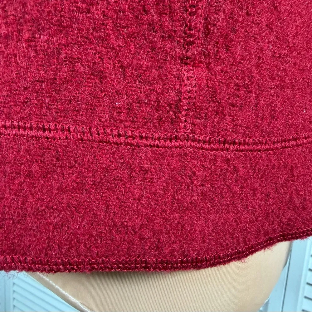 Ashley B Bernardo 100% Wool Zip Jacket Burgundy Red Size L - Picture 4 of 13